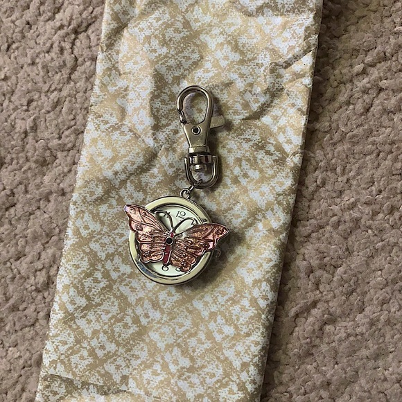 Butterfly pocket watch/key chain - Picture 1 of 3
